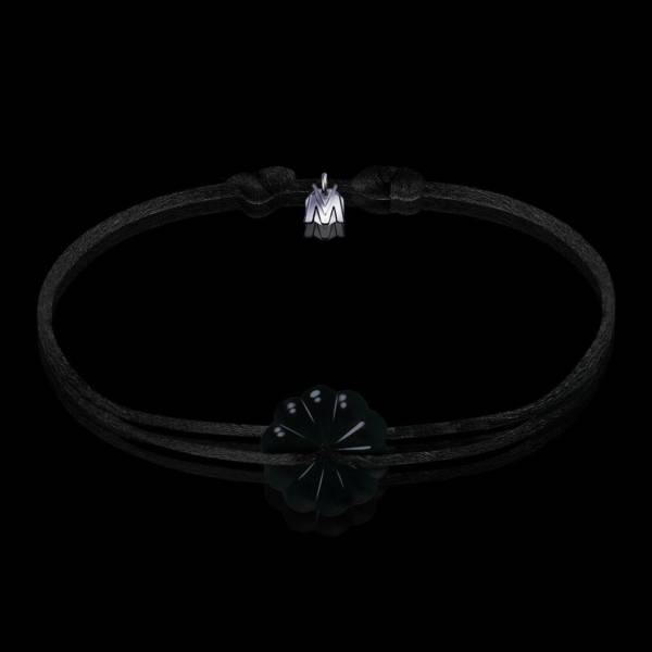 bracelet art nouveau rosace cristal noir