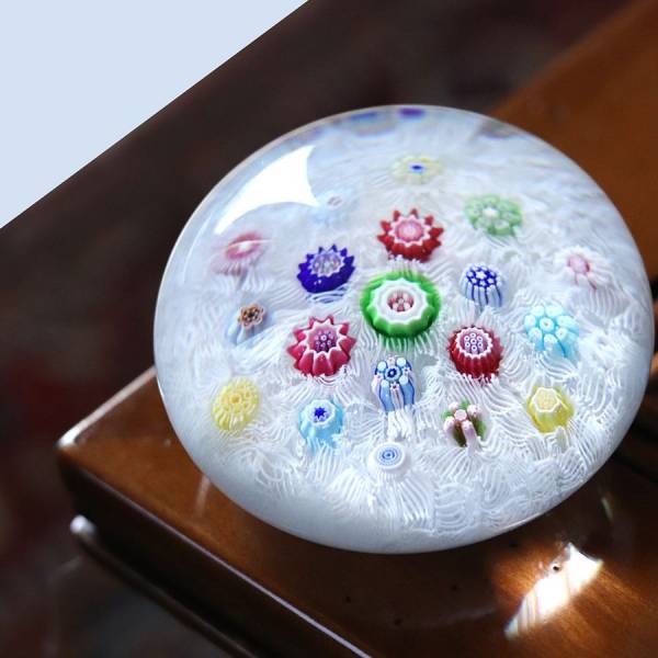 presse papier en cristal millefiori baccarat