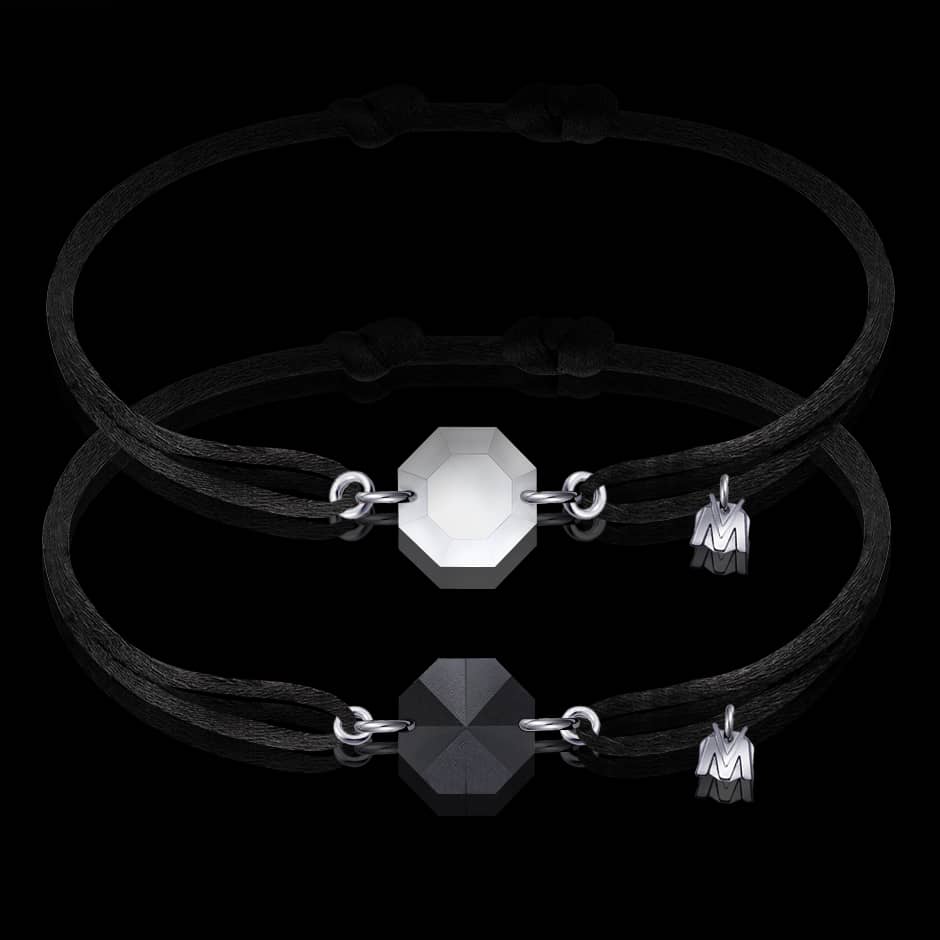 bracelet duo de couple pour homme et femme en cristal