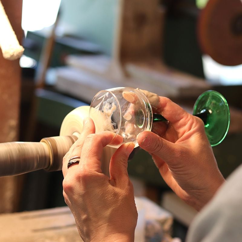 taille du verre Alsace par la cristallerie Lehrer