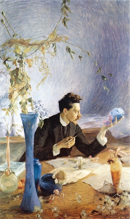 Emile Galle dans son atelier de decoration par Victor Prouvé