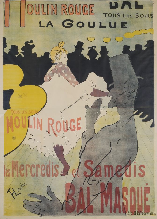 Affiche toulouse lautrec représentant « La Goulue » dansant le cancan