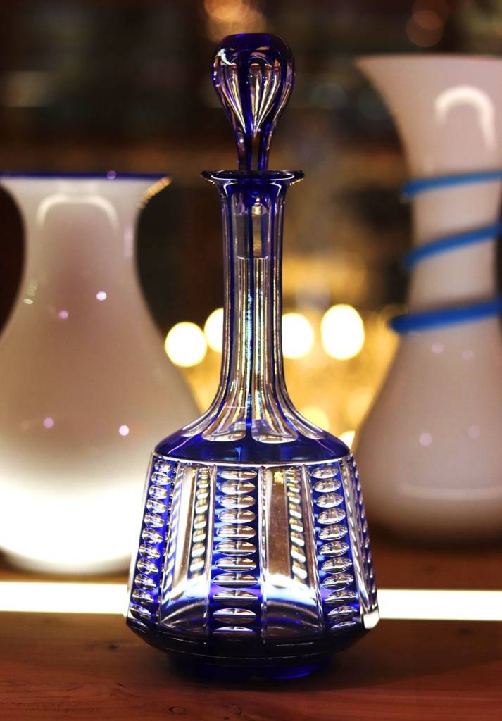 carafe double couleur bleu saint louis