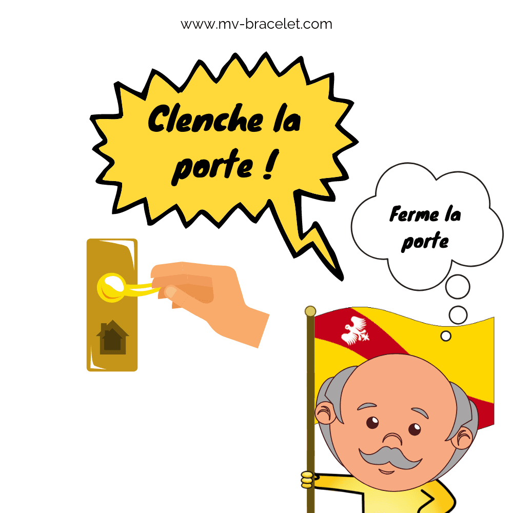 clenche une porte pour fermer la porte