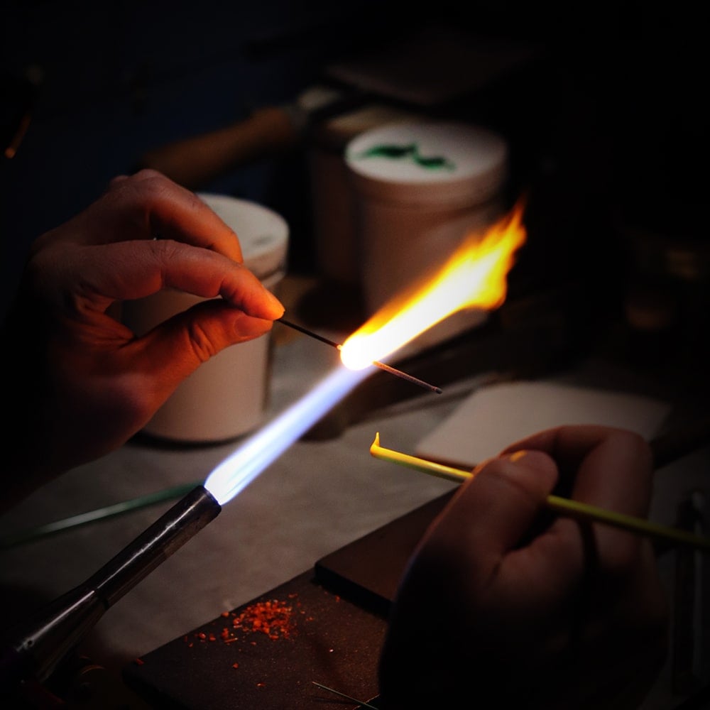 fabrication de perles de verre au chalumeau