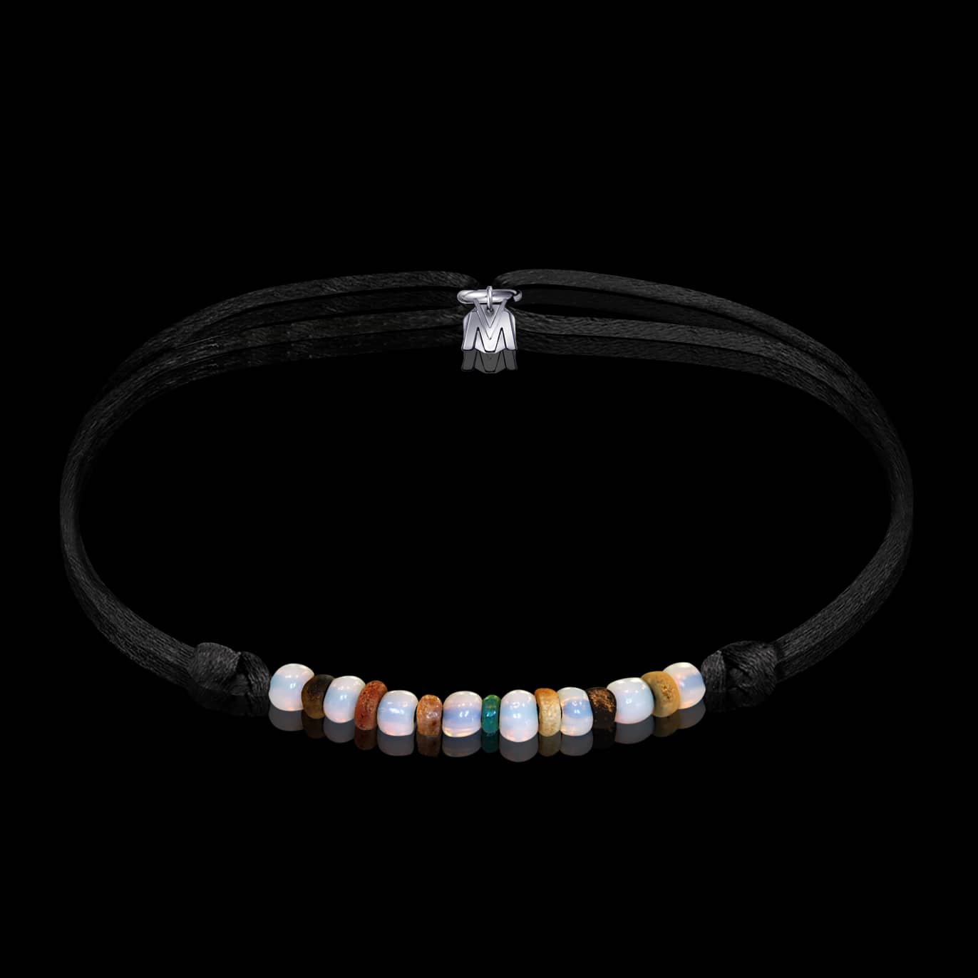 blanc Verre Rubyca Mélange de 90 perles noires en verre artisanal de Murano Rondelles européenne Pour bracelet à breloques Couleur argent 90pcs