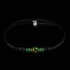 Bracelet Perles De Verre Murano Vertes Sur Feuille D'argent – Fermoir Bascule 22 Cm