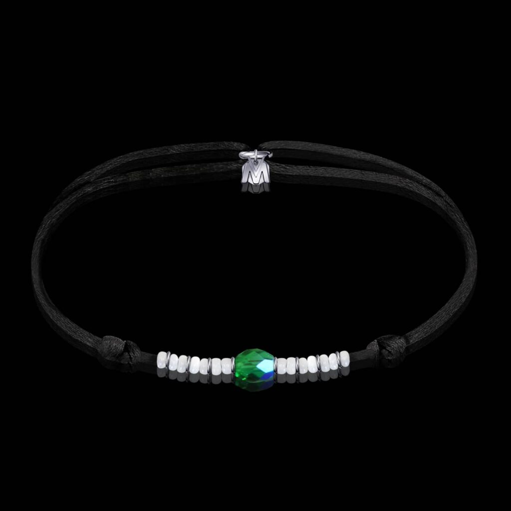 Bracelet D'amitié Vert/bleu + étiquette Bagage Cuir – Consuela – Neuf