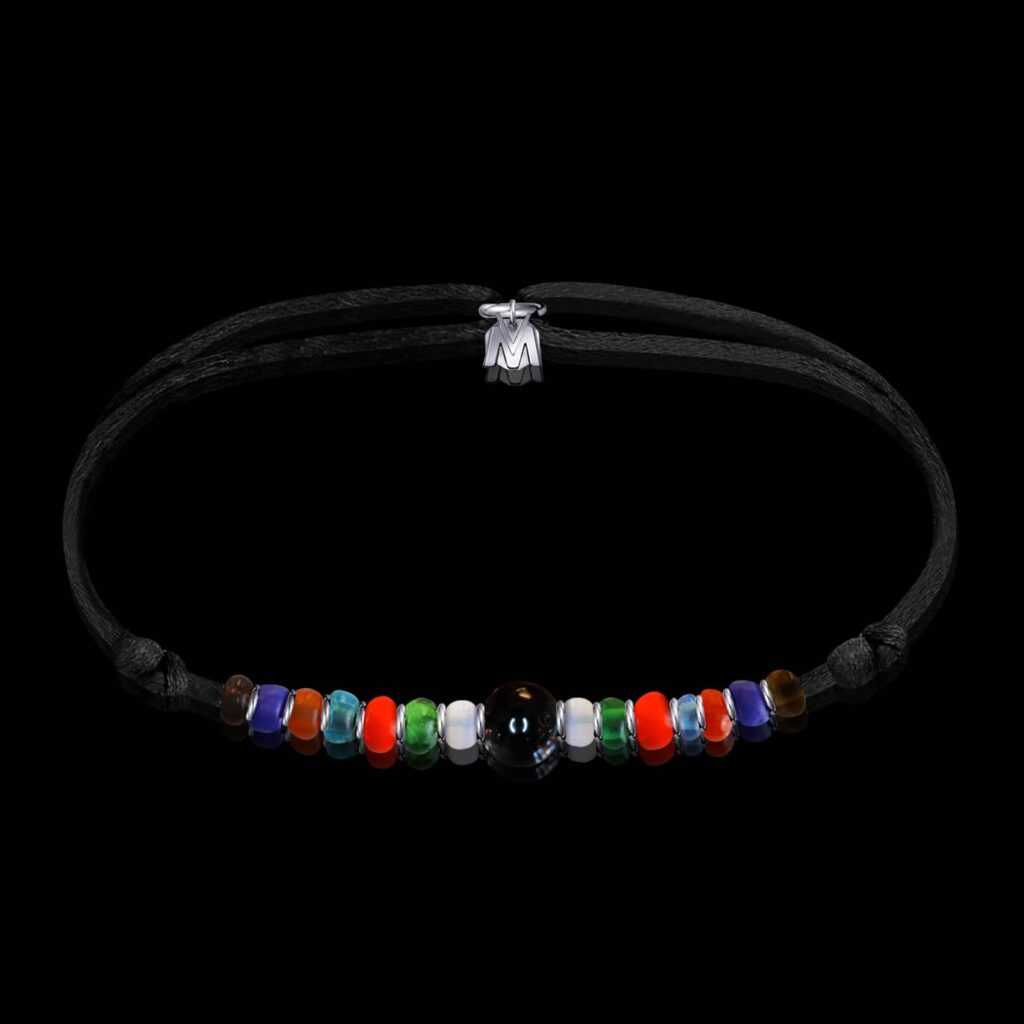 Bracelet Perles Tourmaline Fait Main - Sur Mesure Pour Femme Ou Enfant - Couleurs Rouge/bleu/rose