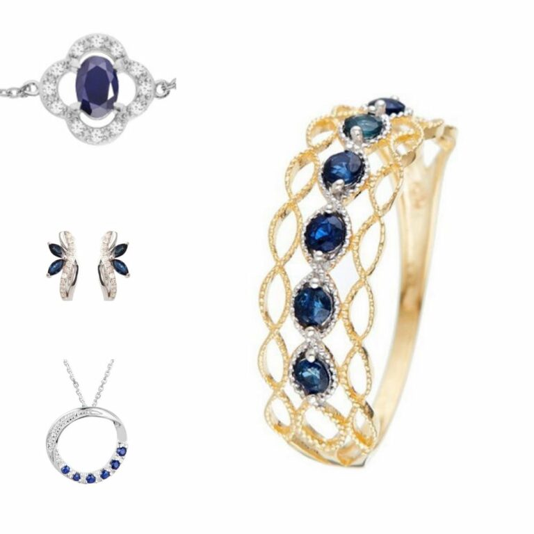Parure Collier Et Bracelet Saphirs Et Or 18 Carats (750/1000) - Bijou Ancien - Référence 16 G3