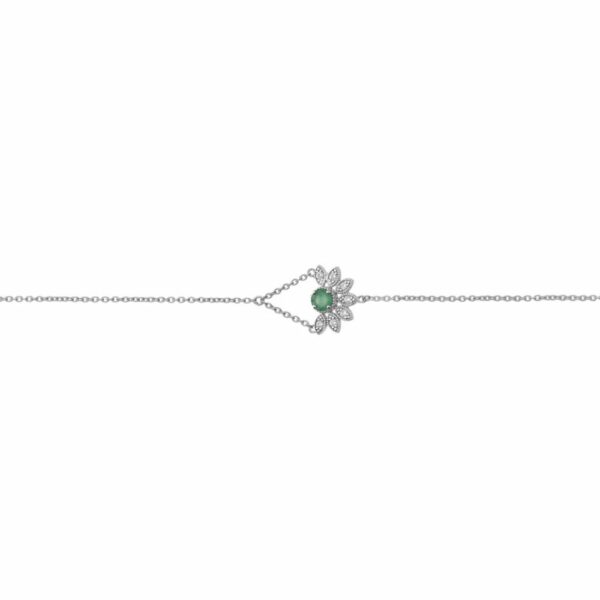 bracelet-emeraude-en-argent-rhodie-chaine-fleur