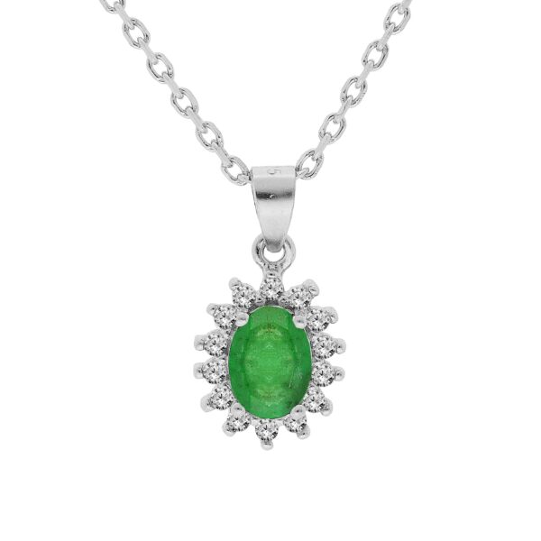 collier-en-argent-rhodie-chaine-avec-pendentif-fleur-demeraude-veritable-contour-de-topazes-blanches-serti