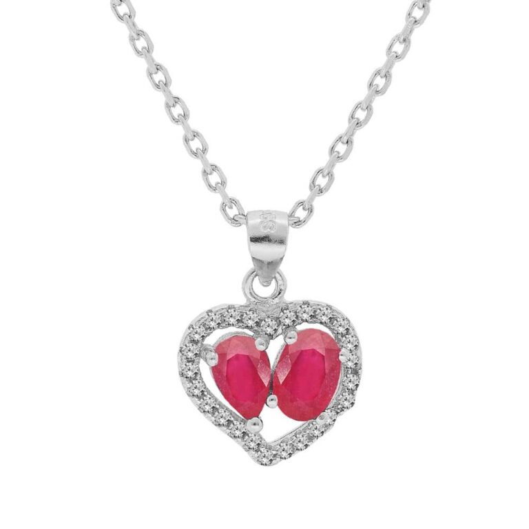 Klára – Pendentif cœur en rubis.