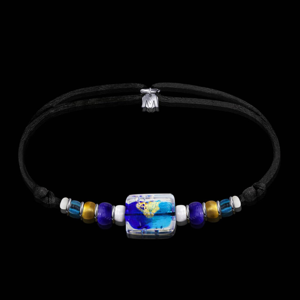 Bracelet En Anneaux De Verre Antica Murrina Venezia – Occasion En Très Bel état – Longueur 21-22 Cm