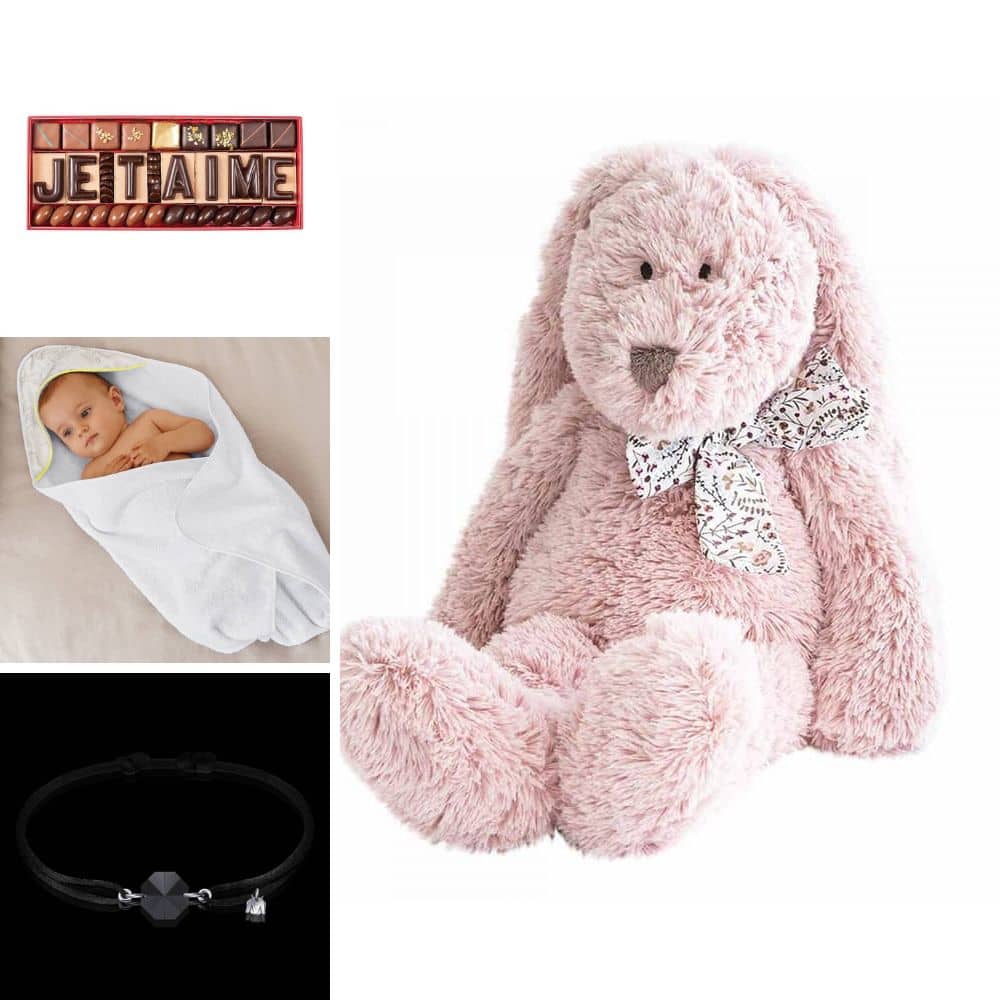 Bracelet De Naissance Personnalisable Perles Or Rose - Réglable, Avec Boîte Cadeau