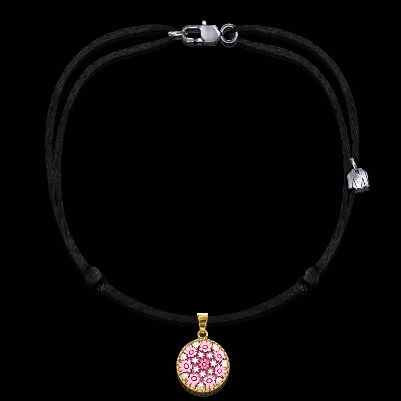 collier-medaillon-rose-murano