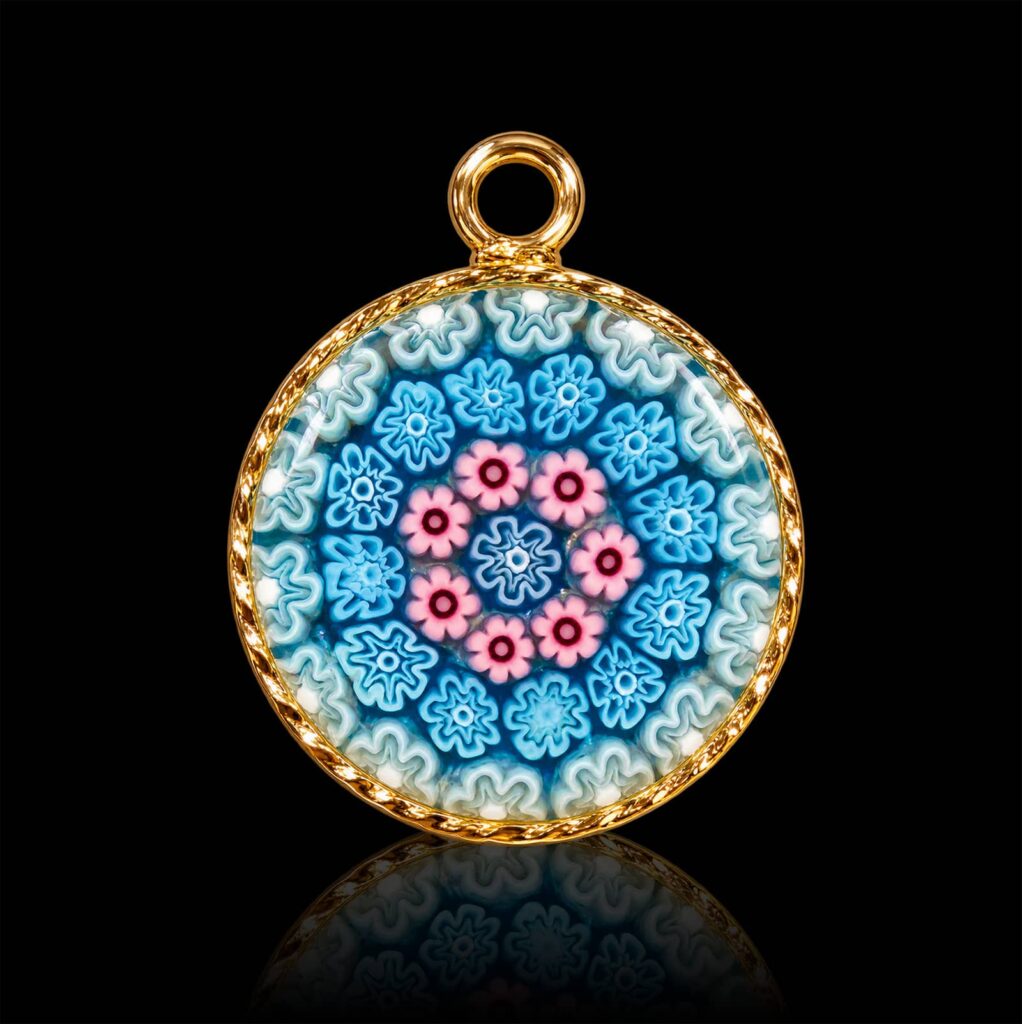 medaillon-verre-murano-turquoise