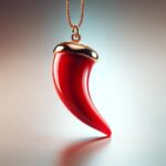 Broche Piment Rouge/vert Porte-bonheur Italien - Acier Inoxydable, Symbole Corne D'abondance, 4.3x1 Cm - 8