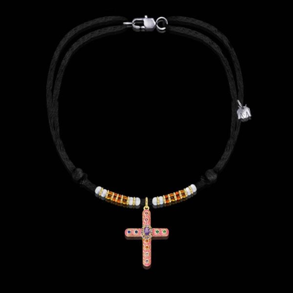 collier-croix-antique-rose-murano