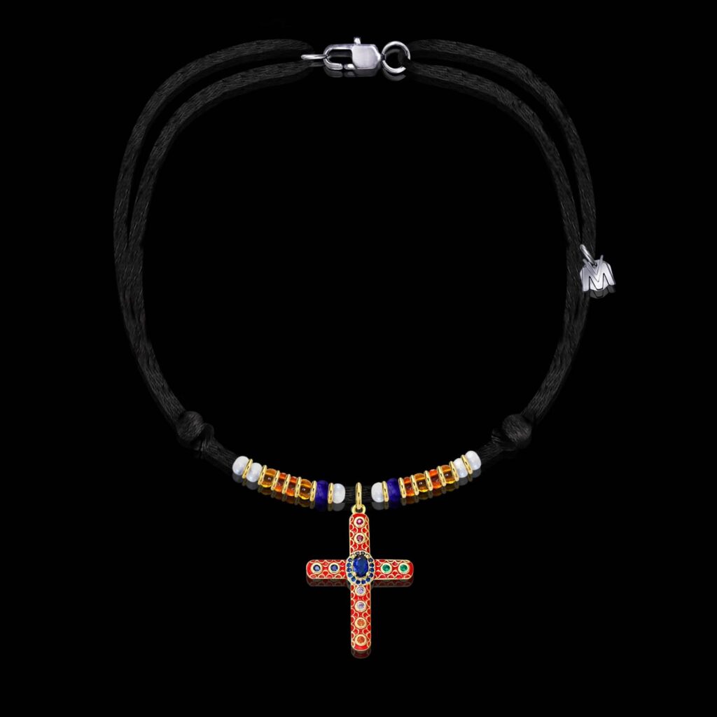 Collier Pendentif Papillon Double Face En émail Cloisonné Rouge Sur Or - Modèle 4949 - Occasion