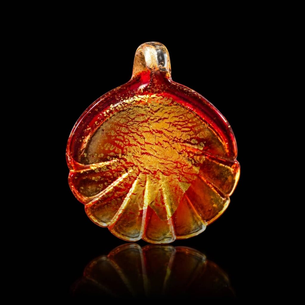 bijou-murano-feuille-or-rouge
