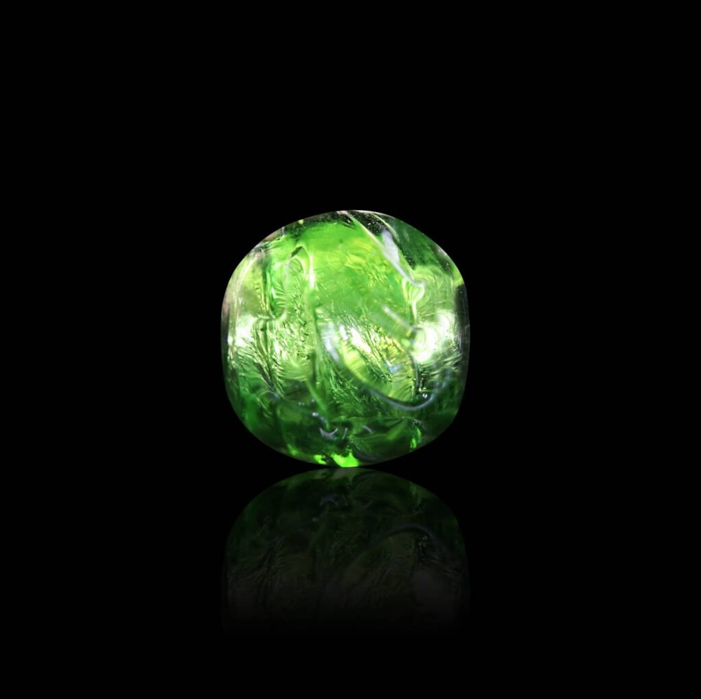 bracelet-perle-murano-vert-argent