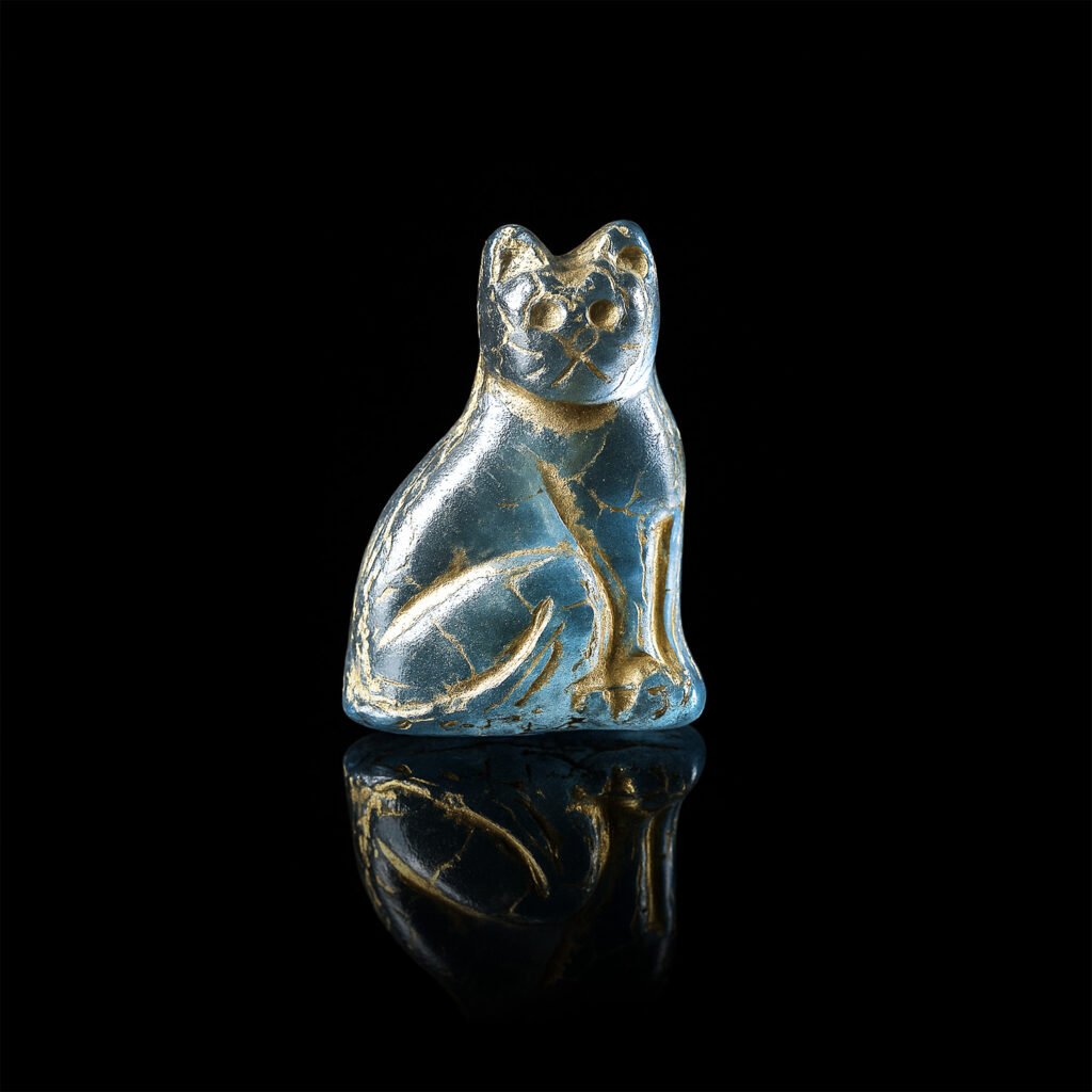 bracelet-talisman-chat-bastet-bleu-clair