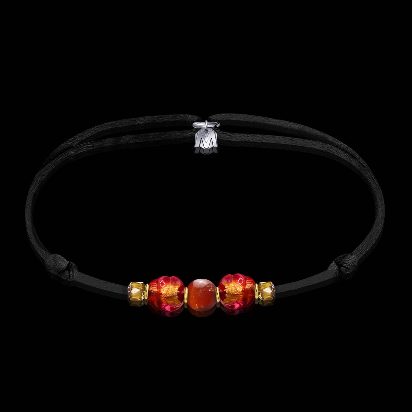 bracelet-phenix-murano-feuille-or