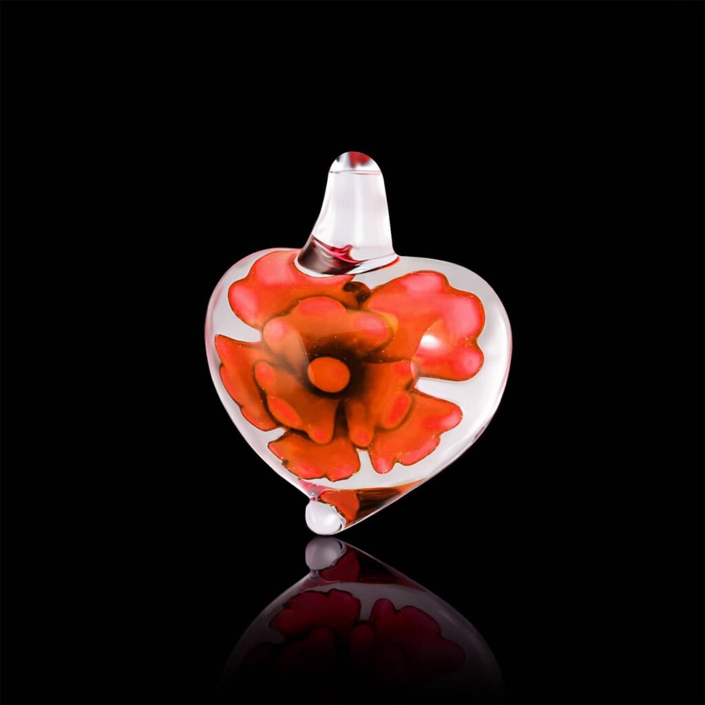collier-coeur-orange-verre-flower
