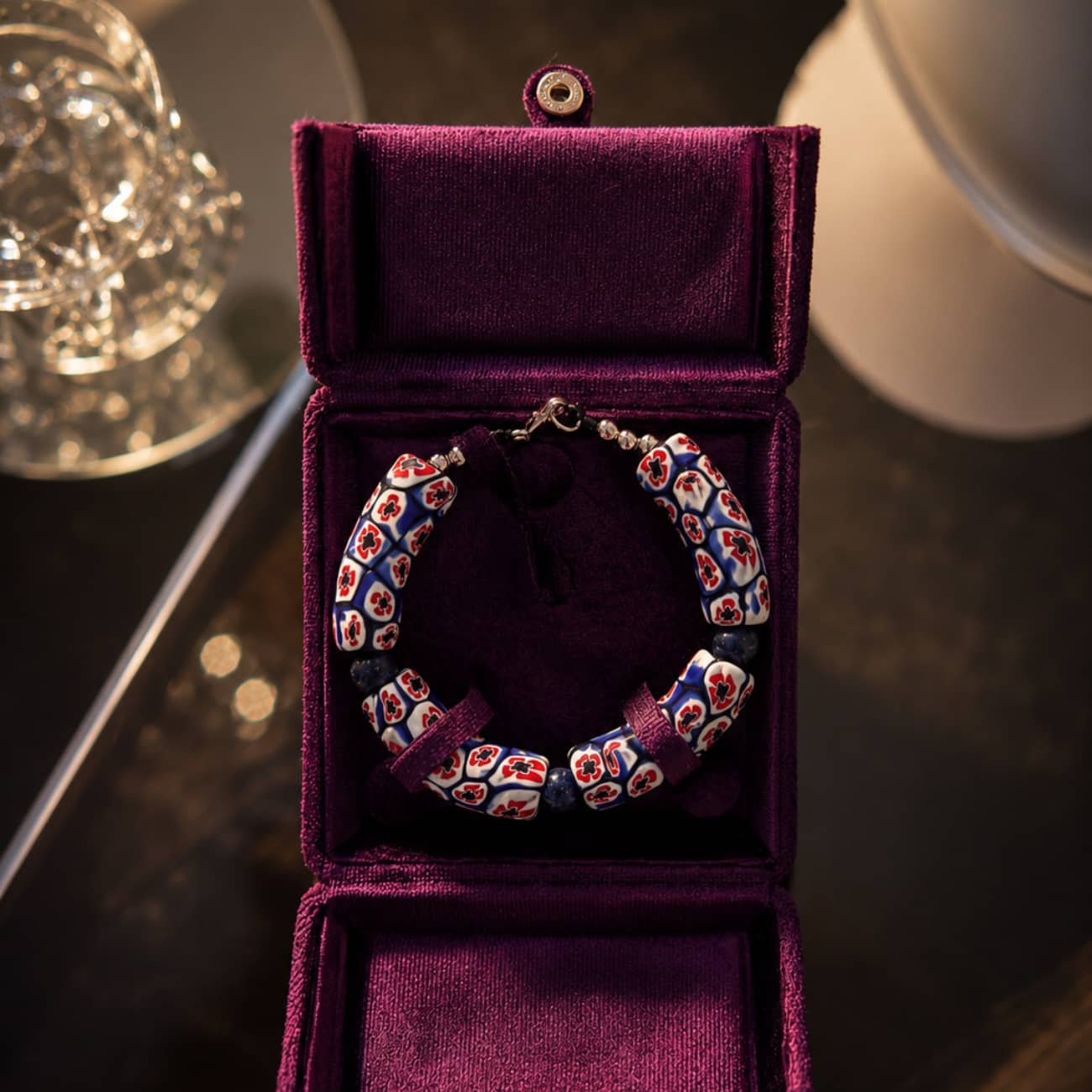 Bracelet Légende Millefiori cobalt - pièce unique