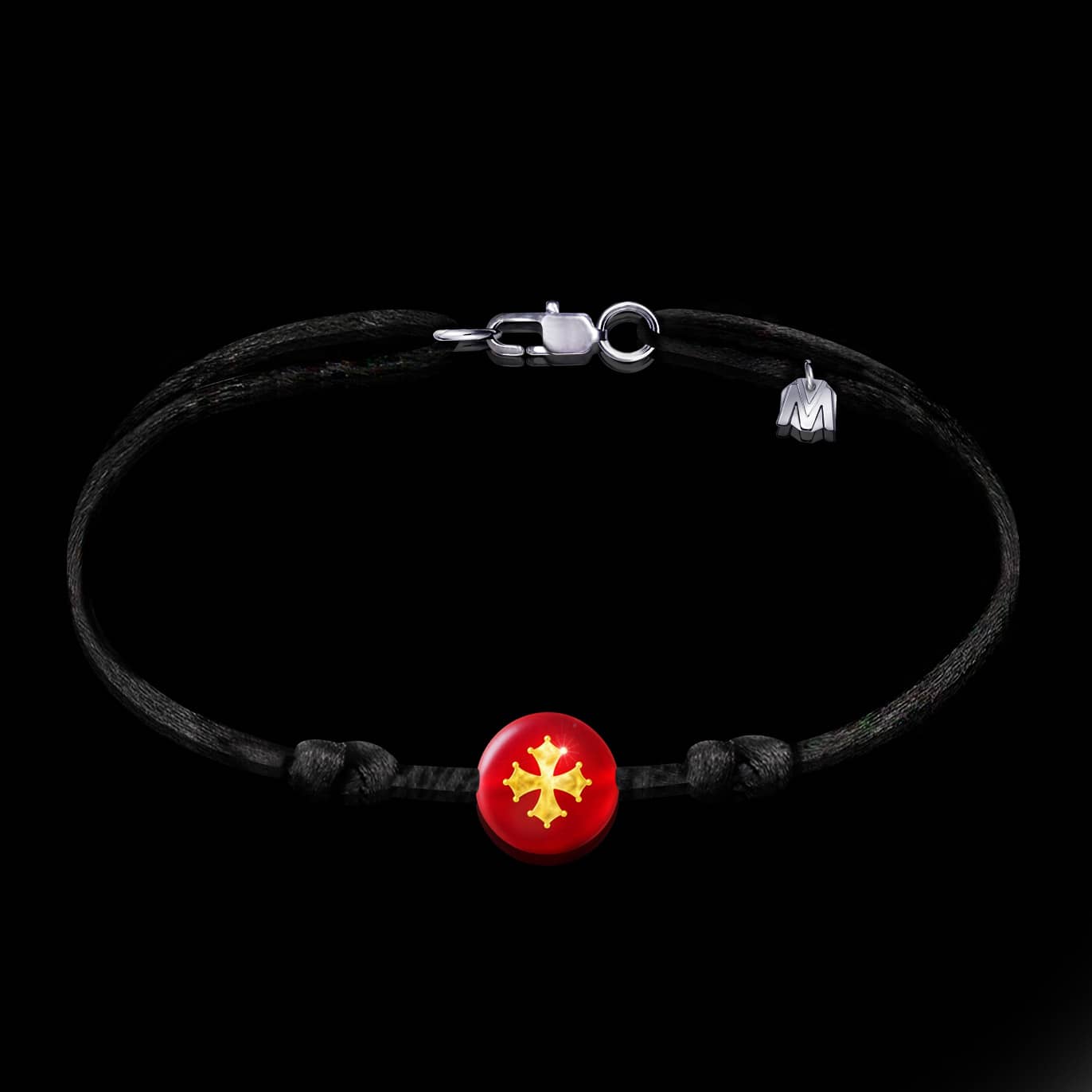 bracelet-croix-occitane-rouge-verre-or